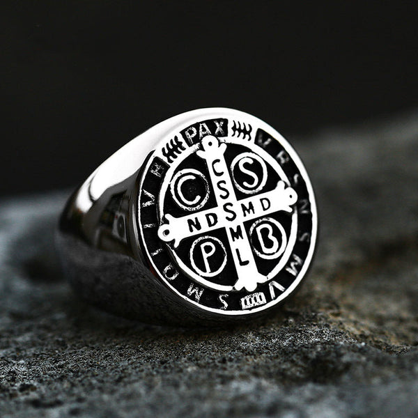 Saint Benedict Medal Stainless Steel Ring