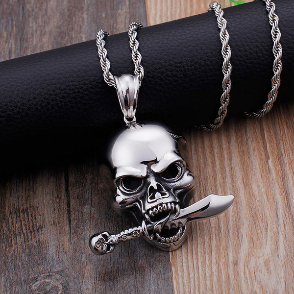 Demon Skull Necklace (Steel)