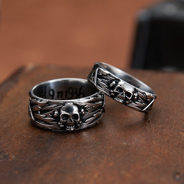 Skull Ring Punk Rock 1936 (Steel)