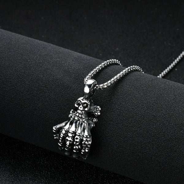 Skeleton Hand Pendant With Skulls - HSSPH2384