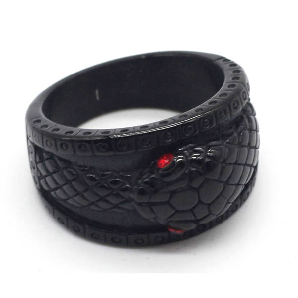 Black Mamba Snake Ring - Stainless Steel