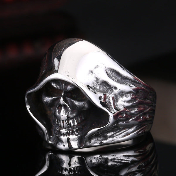 The Grim Reaper Skull Ring (Steel)