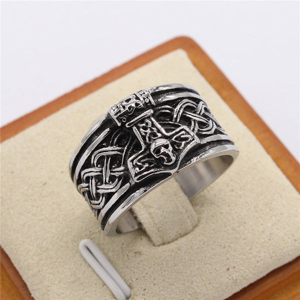 Silver Celtic Thors Hammer Ring