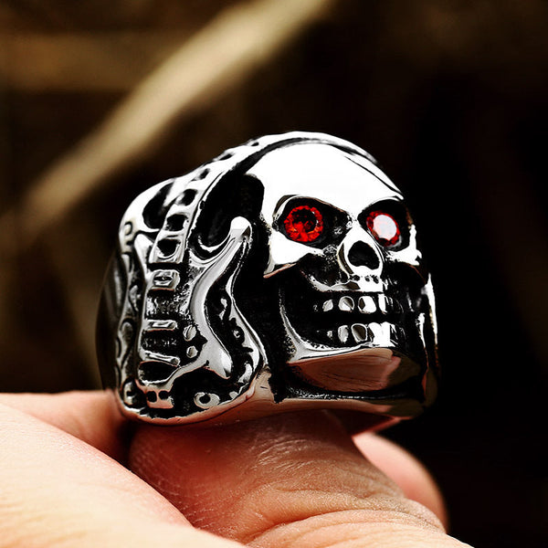 Rock'n Roll Skull Ring (Steel)