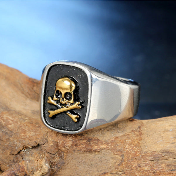 Skull Ring Golden Skulls (Steel)