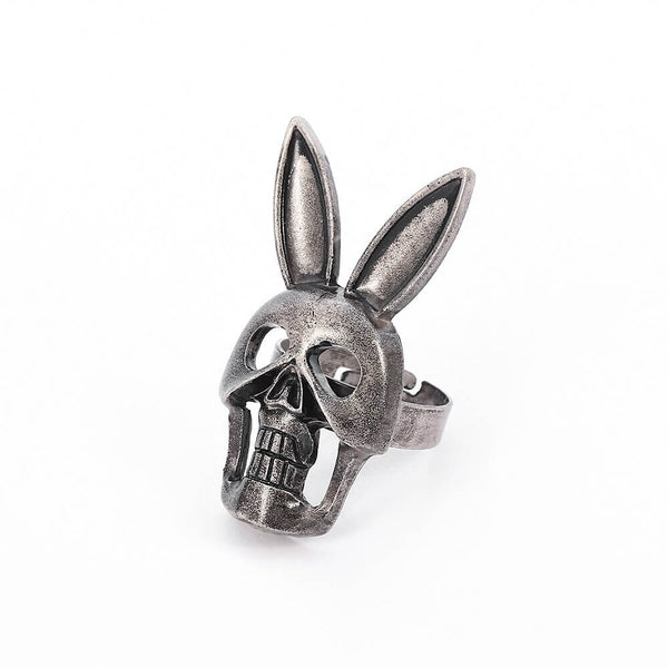 Rabbit Skull Ring (Steel)