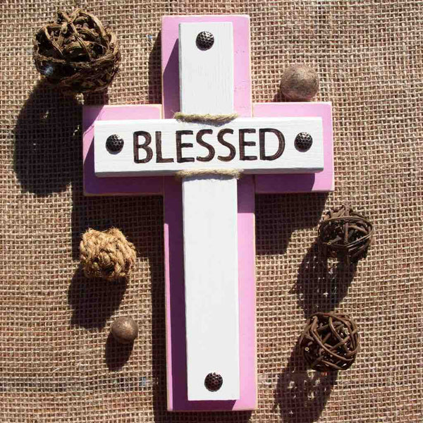 Pink Baptism Cross