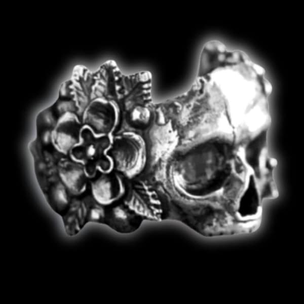 Flower Skull Ring