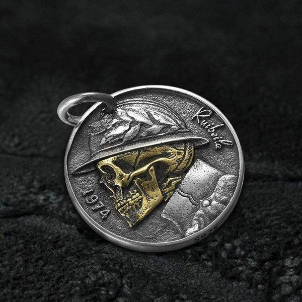 Shakespeare Hamlet Sterling Silver Skull Hobo Nickel Pendant Necklace