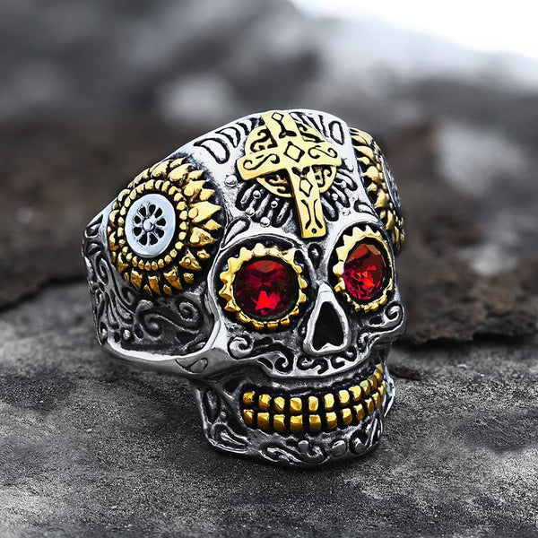 Kapala Stainless Steel Sugar Skull Ring