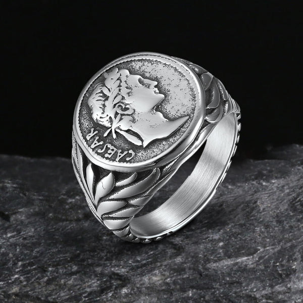 Roman Julius Caesar Stainless Steel Ring