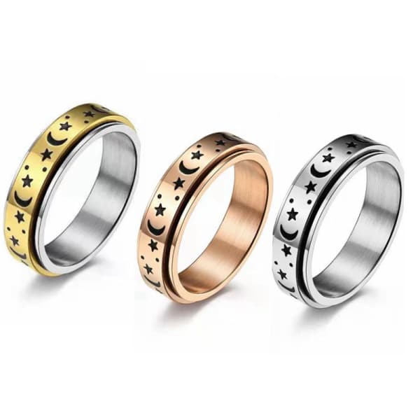 Silver and Gold Spinner Rings