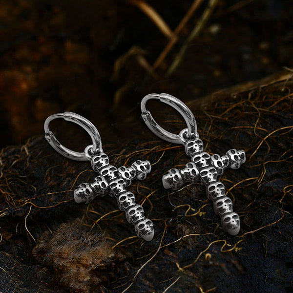 Skull Cross Stainless Steel Earring