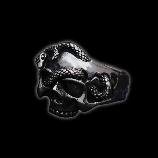 Snaky Skull Pinky Ring