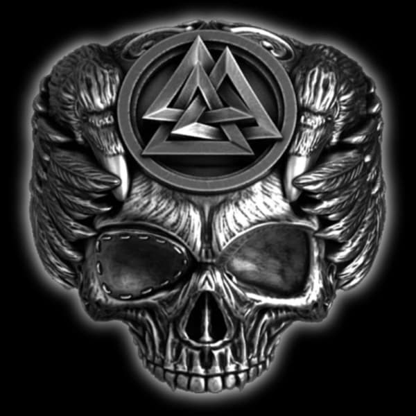 Valknut Skull ring